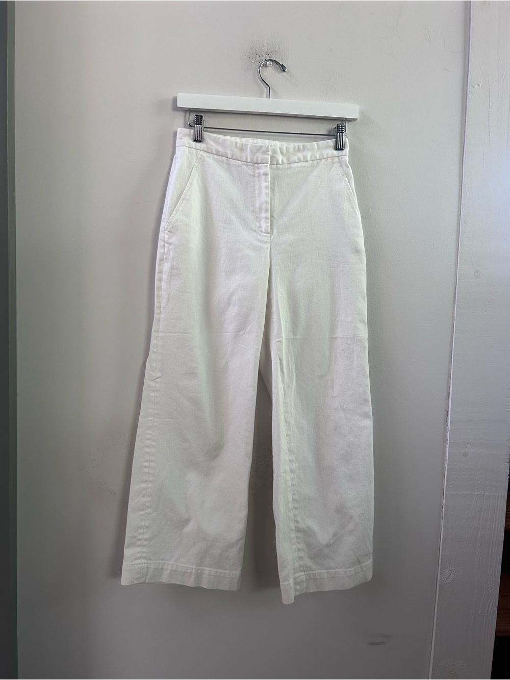 L.K Bennett white wide leg cropped pants 2